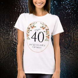 40歳の誕生日ヴィンテージフローラ Tシャツ