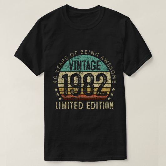 40歳の誕生日ヴィンテージ1982 40歳のギフト男性を見る Tシャツ (デザイン正面)