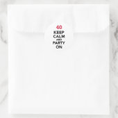 40歳の誕生日保は穏やかでパーティー ラウンドシール (バッグ)