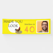 40歳の誕生日写真おもしろい鶏 横断幕 (横)