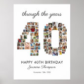 40歳の誕生日写真コラージュ ポスター (正面)