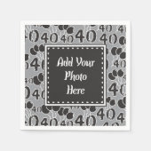 40歳の誕生日写真テンプレートパーソナライズされたナプキンス スタンダードカクテルナプキン (正面)