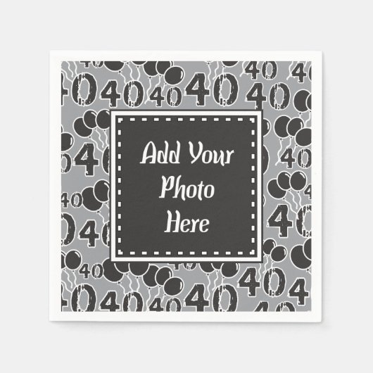 40歳の誕生日写真テンプレートパーソナライズされたナプキンス スタンダードカクテルナプキン (正面)