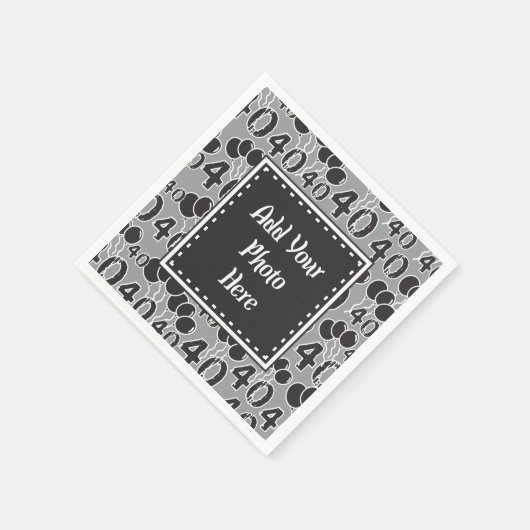 40歳の誕生日写真テンプレートパーソナライズされたナプキンス スタンダードカクテルナプキン (角)