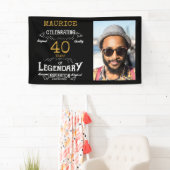 40歳の誕生日写真テンプレート伝説 横断幕 (インサイチュ)