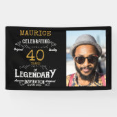 40歳の誕生日写真テンプレート伝説 横断幕 (横)