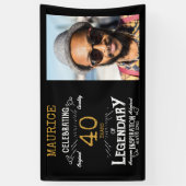 40歳の誕生日写真テンプレート伝説 横断幕 (縦)