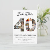 40歳の誕生日写真モンテージ　40歳になりました 招待状 (スタンド正面)