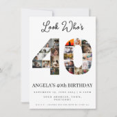 40歳の誕生日写真モンテージ　40歳になりました 招待状 (正面)