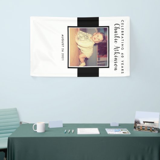 40歳の誕生日写真用背景バナー 横断幕 (トレードショー)