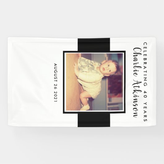 40歳の誕生日写真用背景バナー 横断幕 (横)