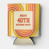 40歳の誕生日写真 レトロイエロー 缶クーラー (正面)