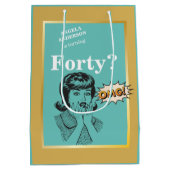 40歳の誕生日🎁女おもしろいの ミディアムペーパーバッグ (裏面)