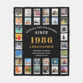 40歳の誕生日家族の思い出フォトコラージュ フリースブランケット (正面)