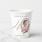 40歳の誕生日応援から40歳の写真カスタム。 紙コップ (裏面)