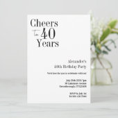 40歳の誕生日応援から40歳の白黒パーティー 招待状 (スタンド正面)