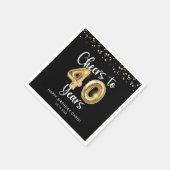 40歳の誕生日応援から40歳の黒金ゴールド スタンダードカクテルナプキン (角)