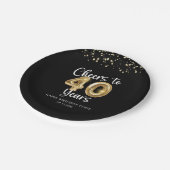 40歳の誕生日応援から40歳の黒金ゴールド ペーパープレート (アングル)