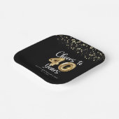 40歳の誕生日応援から40歳の黒金ゴールド ペーパープレート (傾斜あり)