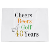 40歳の誕生日応援とビアーズゴルフパーティーのお願い ラージペーパーバッグ (正面)