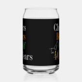 40歳の誕生日応援とビアーズゴルフブラック&金ゴールド ガラス缶 (左)