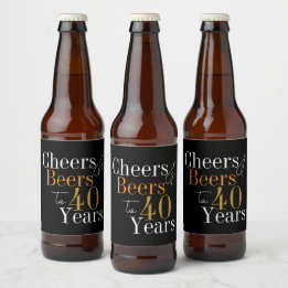 40歳の誕生日応援とビアーズブラック金ゴールドパーティー ビールラベル