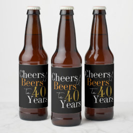 40歳の誕生日応援とビアーズブラック金ゴールドパーティー ビールラベル