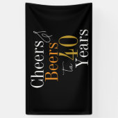 40歳の誕生日応援とビアーズブラック金ゴールドパーティー 横断幕 (縦)