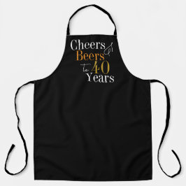 40歳の誕生日応援とビアーズブラック金ゴールド エプロン