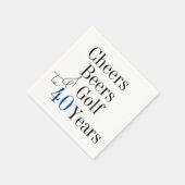 40歳の誕生日応援とビーズゴルフパーティー スタンダードカクテルナプキン (角)