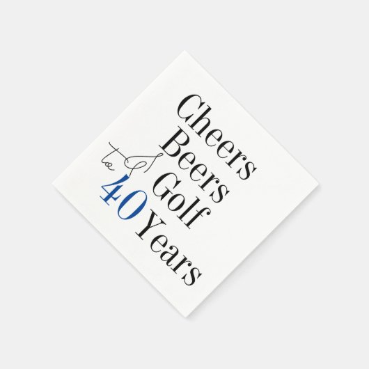 40歳の誕生日応援とビーズゴルフパーティー スタンダードカクテルナプキン (角)