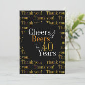 40歳の誕生日応援とビールをありがとう サンキューカード (スタンド正面)
