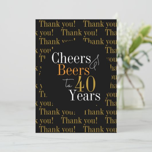40歳の誕生日応援とビールをありがとう サンキューカード (スタンド正面)