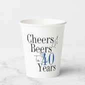 40歳の誕生日応援とビールシンプルパーティー 紙コップ (裏面)