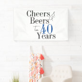 40歳の誕生日応援とビールタイポグラフィパーティー 横断幕 (インサイチュ)