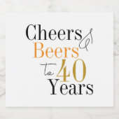 40歳の誕生日応援とビールパーティー ビールラベル (シングルラベル)