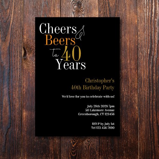 40歳の誕生日応援とビールパーティー 招待状