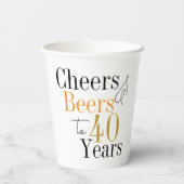 40歳の誕生日応援とビールミニマルパーティー 紙コップ (裏面)