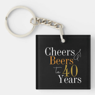 40歳の誕生日応援とビール党のお願い キーホルダー