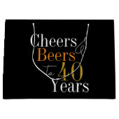 40歳の誕生日応援とビール党のお願い ラージペーパーバッグ (正面)