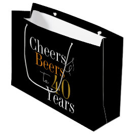 40歳の誕生日応援とビール党のお願い ラージペーパーバッグ