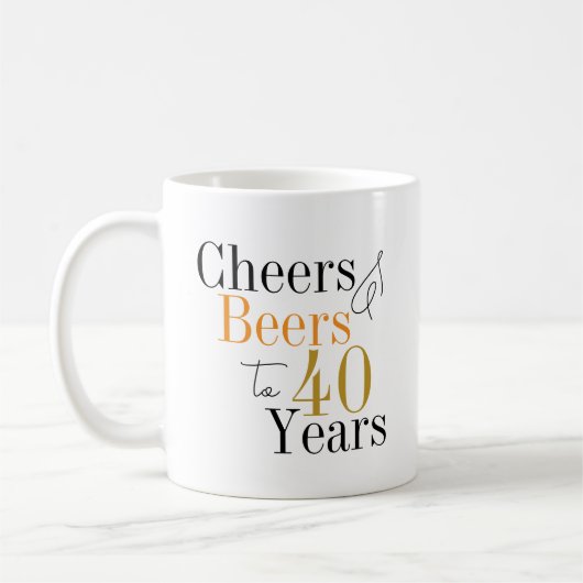 40歳の誕生日応援とビール誕生日 コーヒーマグカップ (左)
