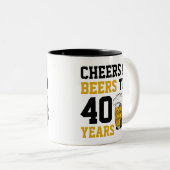 40歳の誕生日応援とビール ツートーンマグカップ (正面右)