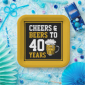40歳の誕生日応援とビール ペーパープレート (パーティー)