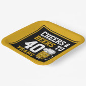 40歳の誕生日応援とビール ペーパープレート (傾斜あり)