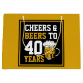40歳の誕生日応援とビール ラージペーパーバッグ (正面)