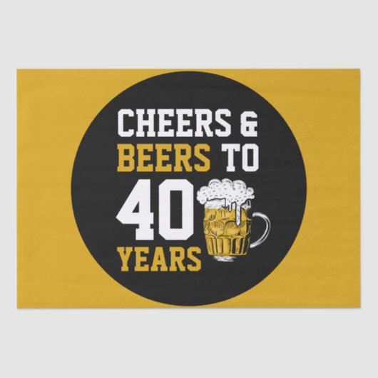 40歳の誕生日応援とビール 薄葉紙 (正面)