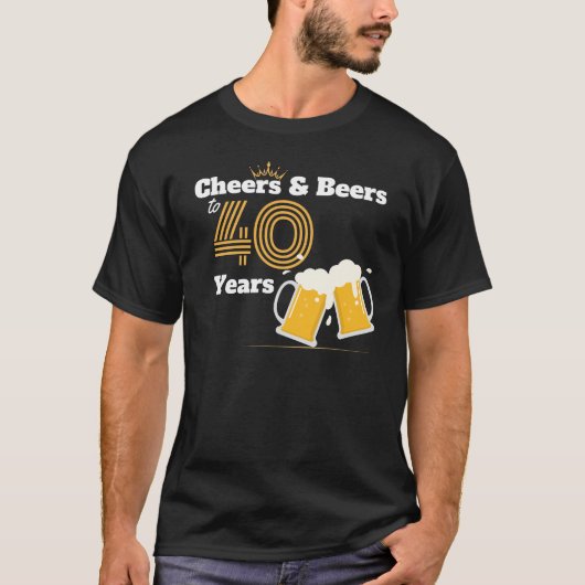 40歳の誕生日応援とビール Tシャツ (正面)