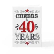 40歳の誕生日応援を描く赤い白い黒