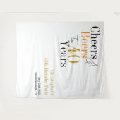 40歳の誕生日応援ビアーズミニマル背景 タペストリー (正面(横))